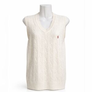 Ralph Lauren Ivory Cable Knit Vest